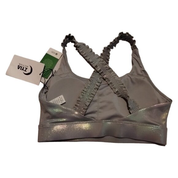 Shimmering Gray Sports Bra - Picture 4 of 7